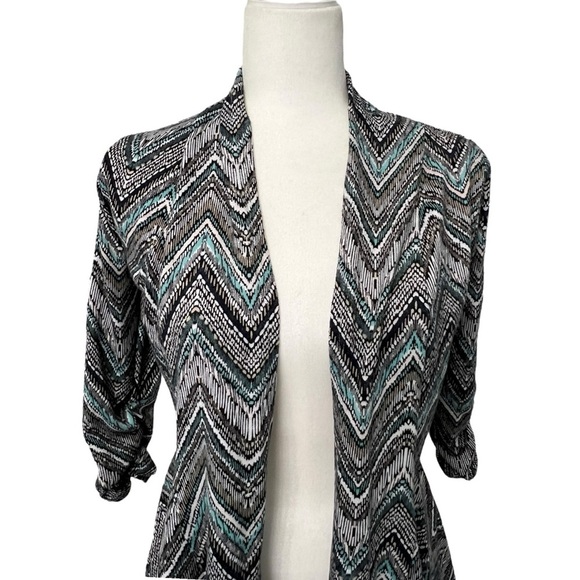 About A Girl Black and Gray Waterfall Cardigan - Picture 2 of 11